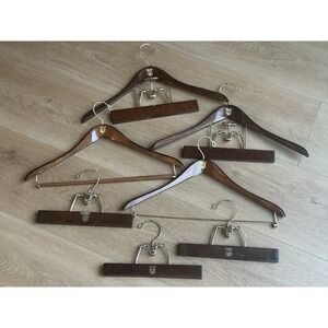 Vintage Lee Rowan Hanger Lot of 7 Deluxe Hardwood Men's Suit Pants Combination